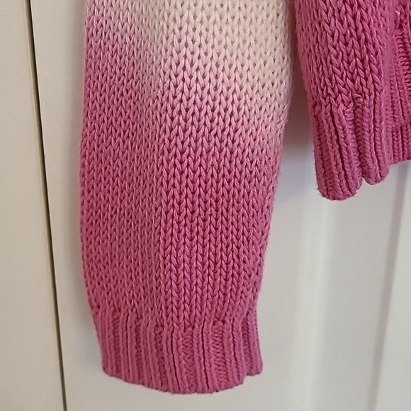 Lou & Grey Dip Dyed Pink & Orange Hooded Pull Over sweater Women’s Size small - Picture 7 of 9